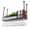 EMISOO Bar Unit Floating Shelves Wall-Mounted Wine Racks, Hanging Wine Glass Holder, Rustic Wine Holder, Wall Shelf Storage Rack, Multi - Functio