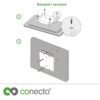 Conecto VESA Screws Set 64 Pieces Ideal for TV Mounting TV Wall Mount TV Bracket Mounting Screws with Dowels and Washers Black