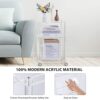 HMYHUM Acrylic Rolling Side Table for Small Spaces, Mobile End Table with Lockable Wheels, Nightstand/Bedside Table for Living Room, Bedroom, 3-T
