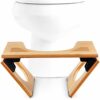 Top Life Collapsible Bamboo Toilet Stool - Physiological Wooden Footrest - Foldable Squatting Step Stool for WC - Anti Constipation, Recommended