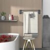 Towel Rail, No Drilling Bathroom Towel Rail Self Adhesive Wall Mounted Double Hand Towel Holder Made of 304 Brushed Stainless Steel for Bathroom