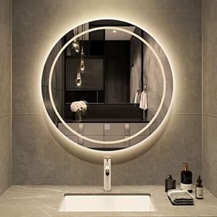 Bathroom mirror Backlit LED Illuminated, Wall Mounted Frameless Vanity Mirror With Touch Switch, IP44 Waterproof