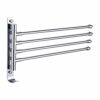 HIGOH Towel Rack Towel Rack,Free Perforated Rotating Towel Rack,Bathroom Stainless Steel Movable Towel Rail,Four-Bar Bathroom Kitchen,Wall-Mounte