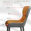 Kitchen Dining Room Furniture Chairs Modern Kitchen Dining Chairs Set Of 2，Water Proof PU Leather Side Chair with Carbon Stee Legs Kitchen Living