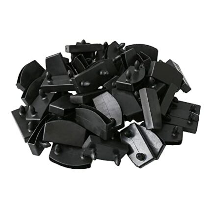 Etfbuy 50 Pcs Bed Board Plastic Bracket Single End 55mm Black Slat Caps Holders Connector Furniture Accessories for Holding Securing Wooden Slats