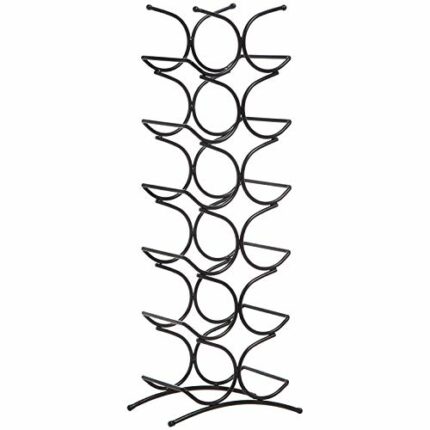 Amazon Basics Wine Rack for 12 Bottles, Black, 24.9 x 16 x 67.8 centimetres