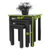 AERATI Nest of Tables Set of 3 Nesting Coffee Tables Solid Wood legs Side End Lamp Tables Bedside Tables for Living Room