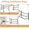 Towel Rail Wall Mounted 3 Tier Towel Rack Stainless Steel Towel Holder Anti-rust Towel Shelf Towel Bar with Hooks Wall Mounted Bath Towel Rack fo