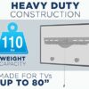 Mount-It! No Stud TV Wall Mount by - Low-Profile Tilting Hanger Mount for No-Damage No Drill Dry Wall Installation | 110 Lbs Weight Capacity, Up