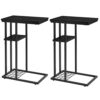 YMYNY C Shaped End Table, Snack Table, Side Table for Small Spaces, Living Room, Bedroom, Industrial, Small Table, Easy Install, 40 x 26 x 61.5CM
