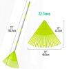 Colwelt Plastic Leaf Rake, Garden Lawn Rake with 142cm Lightweight Stainless Steel Handle, Include 22Tines Plastic Head & Garden Gloves, Garden R