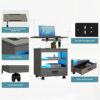 dnbss LED Nightstand with Charging Station & Sockets, Smart Bedside Table, Modern Night Stand for Bedroom, Large Side End Table, Laptop Tray Work