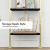 Axeman 5-Tier Ladder Bookcase, Tall Narrow Bookshelf for Small Spaces, Modern Book Storage Organizer Case Open Shelves for Bedroom, Living Room,