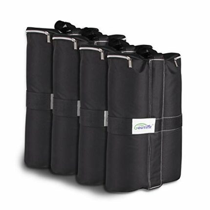 Goutime 18kg Gazebo Weights Bag,17-Inch Marquee Sandbags For Trampoline Pop Up Gazebo Tent Legs-Black-Set Of 4，tent weight capacity sandbags，gaze