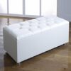 CROWN FAUX LEATHER DIAMANTE OTTOMAN TOY STORAGE BLANKET BOX (RED)