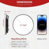 Round 30X Magnifying Mirror, 6 Inch Magnified Mirror with Three Mounting Suction Cups, Compact Magnifying Mirror and Tweezers, 30X Magnification