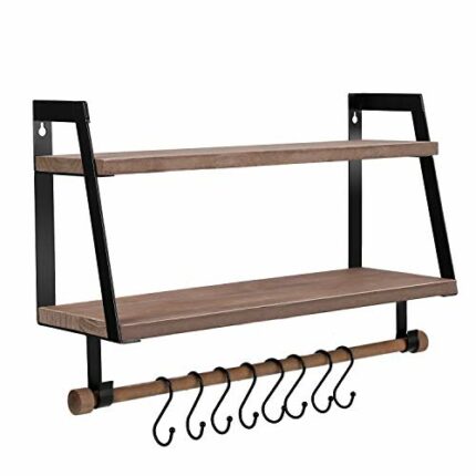 Halcent Wooden Wall Shelf Shower Shelf Spice Rack for Kitchen Bathroom Living Room