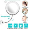 Bozaap Makeup Mirror with Suction Cup,360 Degree Swivel Flexible Gooseneck 10X Magnifying Mirror with LED Light,Vanity Mirror for Bathroom Dressi