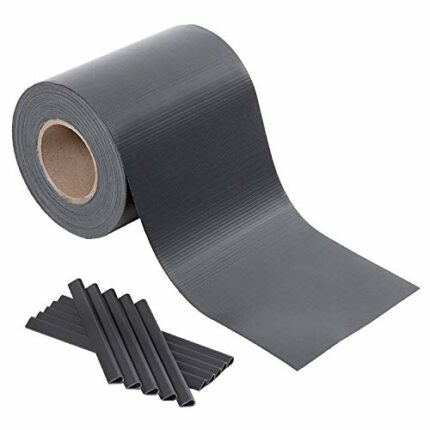SONGMICS PVC Strips Garden Fence Roll Privacy Screen 70 m x 19 cm Complimentary 25 x Mounting Clips GPJ070H, Charcoal
