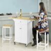 FEER Kitchen Trolley with Extendable Worktop Storage Trolley Cart with Dining Bar Table