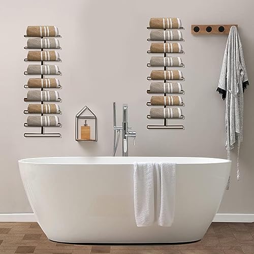 C&AHOME Wall Mounted Wine Rack, 18 Bottle Wall Mounted Wine Rack, Adjustable and Separable Metal Hanging Wine Bottle Holder, Freely Wall Wine Rac