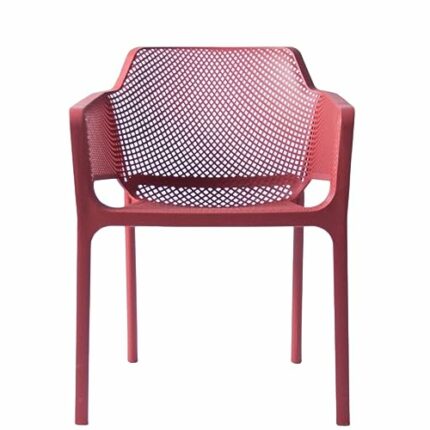 LUKEO Plastic Chairs For Kitchen Adult Backrest Armrest Furniture Dining Chair PP Hollow Living Room Chair (Color : D, Size : Light Grey)