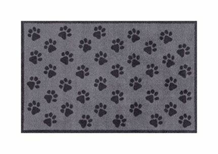Turtle Mat Runner Grey Paw Print Design 75x120cm