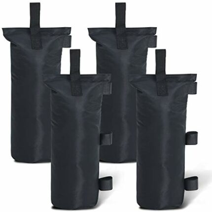 ABCCANOPY 112 Lbs Gazebo Weight Bags Industrial Grade Sand bags (4 Pack, Black)
