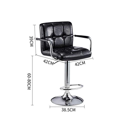 SDFGH Hydraulic Bar Stool Dining Chairs with Backrest 360° Swivel Adjustable Height PU Upholstered Seat Assembled Pub Home