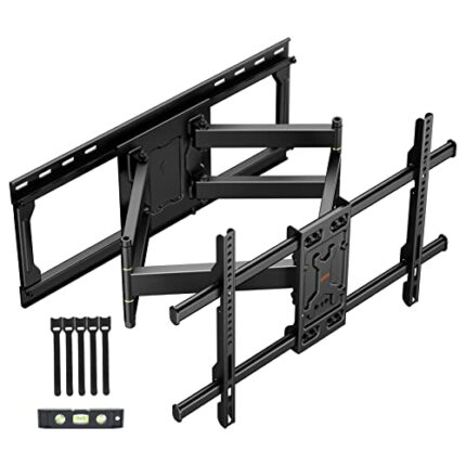 TV Wall Bracket Mount Swivel for 37-82 Inch TVs WHYFONE Long Reach TV Wall Bracket with 635mm Dual Arm, Extend Tilt Sliding Full Motion TV Wall M