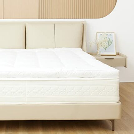 Sweetnight Single Mattress Topper, 2 Inch Quilted Fluffy Mattress Protector with Elasticized Corner Straps, Hotel Quality Mattress Pad Topper, Br