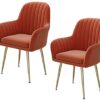dining chair Office Reception Chairs Business Dining Chairs Set Desk Chair Set of 2, Modern Dining Chair Leisure Chair Armchair Cloth Art Gold Ve