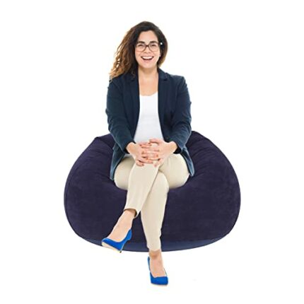 Inflatable Sofa, Ultra Soft Inflatable Single Spherical Sofa Chair, Flocking and PVC Material Inflatable Furniture Camping Chair for Dorm Room Ou