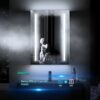 Tokvon® Rivulet BLACK bathroom mirror cabinet Wall Mount Aluminum Double-sided LED mirror door & shaver socket 3 adjustable color temperature & d