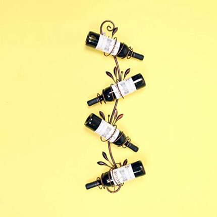 PIBM European Wrought Iron Horizontal Wall Hanging Wine Rack | Home Bar Table Decoration Simple Wine Glass Holder | Hanging Fashion Creative Wine
