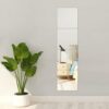 Buer Homie Self adhesive Mirror Tiles, Wall Mirror for Bathroom, 4pcs of 8“x8“