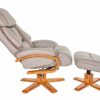 GFA The Nice - Swivel Recliner Chair And Matching Footstool In Pebble Genuine Leather