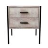 Amazon Brand - Movian Industrial 2-Drawer Rectangular Bedside Nightstand Table, Light Wood, 40 cm D x 43 cm W x 50 cm H