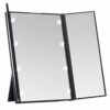 MyLadyMagic Lighted Trifold Makeup Mirror Compact for Cosmetics (Pearl Black)