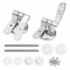 Zinc Alloy Toilet Seat Hinges Chrome Finished Toilet Seat Fittings and Fixtures Perfect Replacement Hinges for Most Wooden Resin MDF Toilet Seats
