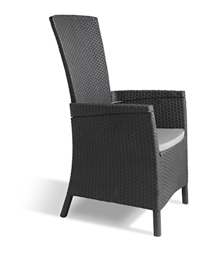 Keter Dining Chair, Polypropylene, Graphite/Cool Grey, 64 x 68 x 107 cm