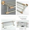 HIGOH Towel Rack Brushed Wall Mount Towel Holder, Towel Bar, Towel Rack, Bathroom Accessories Bathroom Hardware