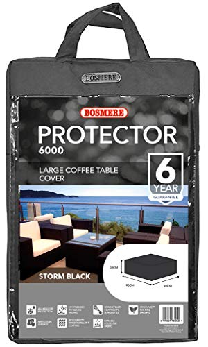 Bosmere Protector 6000 | Large Coffee Table Cover | W 134cm D 66cm H 89cm | 100% Waterproof, UV Protected, Heavy Duty 600D | 6 Year Guarantee | M