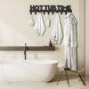 Towel Rack for Hot Tub Bathroom Towel Holder with 10 Hooks Towel Hanger Wall Mounted for Robes, Clothes, Towels - Hot Tub Accessories Outdoor