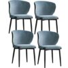 Kitchen Dining Room Furniture Chairs Fabric with Backrest Soft Padded Seat Dining Chair Set Of 4 with Black Metal Legs for Office Lounge Dining K