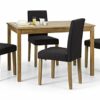 Julian Bowen Coxmoor Square Dining Table, Oak & Hastings Set of 2 Dining Chairs, Slate Linen