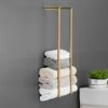 Towel Racks for Bathroom, NEWRAIN Rolled Towel Storage Wall Mounted Bath Towel Holder for Folded Large Towel Washcloths, Bathroom Organizing Brus