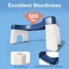 Toilet Stool Squat Adult, Poop Stool for Bathroom Adults, Toilet Foot Stool for Pooping, Toilet Step Stool for Kids, Non-Slip Surface, Sturdy Pla