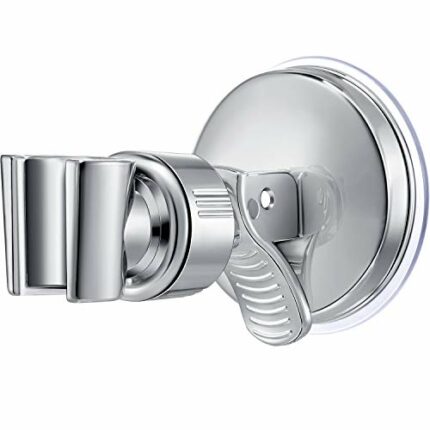 Shower Hand Held Holder Adjustable Suction Cup Shower Head Holder Universal Mounting Bracket Plastic ABS with Chrome Polished for Marble Glass Me