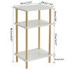 IBUYKE 3-Tier Side Table, Narrow End Table with Storage Shelf, Nightstand Bedside Table for Small Spaces, Bedroom, Living Room, Entryway, Farmhou